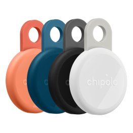 Chipolo® LOOP Rechargeable Device Tracking Tag (4 Pack; Charcoal/Chalk/Navy/Coral)