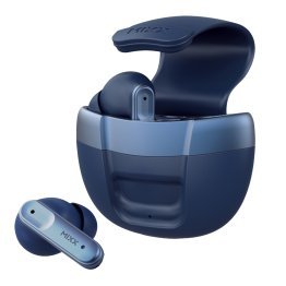 Mixx® StreamBuds Solo 3 TWS Bluetooth® In-Ear Earbuds with Mic and Magnetic Flip-Top Charging Case, up to 18 Hours Play Time (Blue Metal)