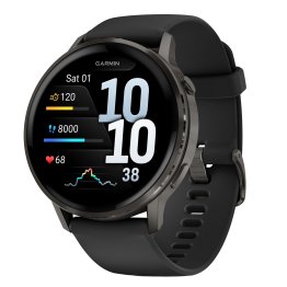 Garmin® Venu® 4 GPS Fitness Smartwatch with 45-mm Case, Bluetooth®, AMOLED, Health/Fitness, Sports Apps, 5 ATM Swim Rated (Slate with Black)