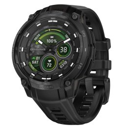 Garmin® Instinct® Crossover Sapphire Tactical Edition GPS Smartwatch with 46.6-mm Case, Bluetooth®, 2-Layer AMOLED, Stealth Mode, 10 ATM Water Rated