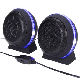 ENHANCE 20-Watt LED Gaming Speakers with In-Line Volume Control and 5-Watt Driver, Pair