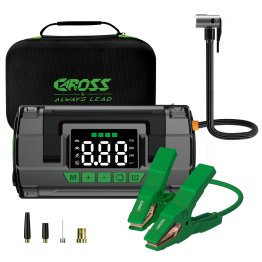 CAROSS™ T14 Portable Car Jump Starter with 150-PSI Air Compressor and USB Power Bank with 2,000-Amp Peak, Smart Jumper Cables, and QC Fast Charger