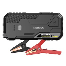 CAROSS™ T36 Portable Car Jump Starter and USB Power Bank with 800-Amp Peak, Advanced Protection Jumper Clamps, LED Light, and QC Fast Charger (Black)