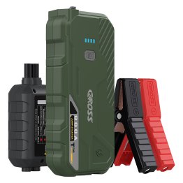 CAROSS™ T36 Portable Car Jump Starter and USB Power Bank with 800-Amp Peak, Advanced Protection Jumper Clamps, LED Light, and QC Fast Charger (Green)