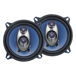 Pyle® Blue Label PL53BL 5.25-In. 3-Way Coaxial Speakers, Black and Blue, 2 Count