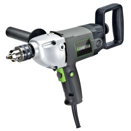 Genesis® 9-Amp Corded Variable-Speed Spade-Handle Drill with 1/2-In. Metal Chuck, 2-Position Spade Handle, 3-Position Aux Handle, Lock-on Button