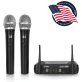 Pyle® Premier Series Professional 2-Channel UHF Wireless Handheld Microphone System with Selectable Frequency