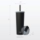 ASOBU® Ocean Double-Walled Vacuum-Insulated 27-Oz. Stainless Steel Travel Tumbler with Flexible Straw and Dual Lids (Black)