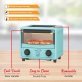Brentwood® 183-Cu. In. (3-L) 500-Watt Stainless Steel Mini Toaster Oven (Blue)