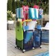 Pool Bins Pool Storage Mesh Rolling Organizer with Towel Hanger Bars, Large, Blue