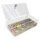 Nadex Coins™ 5-Compartment Currency Tray with Locking Cover and Coin Tray