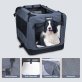 Jespet® 3-Door Soft-Sided Folding Travel Pet Crate (Small; Gray)