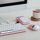 Azio IZO Number Pad/Standalone Calculator with Red Switches, Bluetooth® and USB (Pink Blossom)