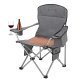 Arrowhead Outdoor® Portable Folding USB-Heated Camping Chair with 6-Can Armrest Cooler, Gray