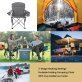Arrowhead Outdoor® Portable Folding USB-Heated Camping Chair with 6-Can Armrest Cooler, Gray