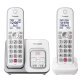Panasonic® Expandable Cordless Phone System for Landline, Digital Answering System, Caller ID, Call Blocker, and Large Buttons (2 Handset)