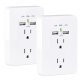 CyberPower® 2-AC Outlet and 2-USB Port Grounded Wall Tap, MP18HO007, 2 Pack
